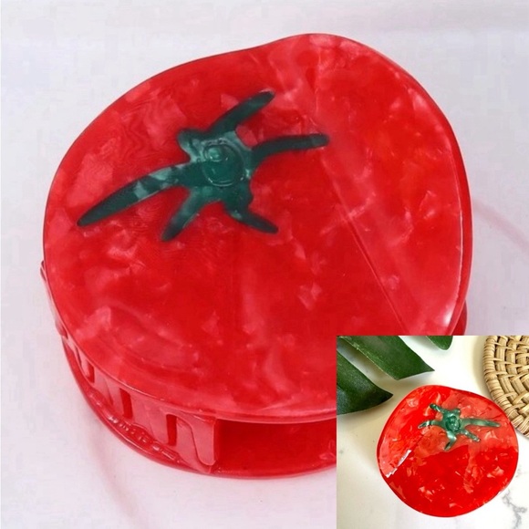 2/$30🌵 Tomato Claw Clip Food Novelty Hair Accessory Acrylic Clip Italian NEW - Picture 8 of 10